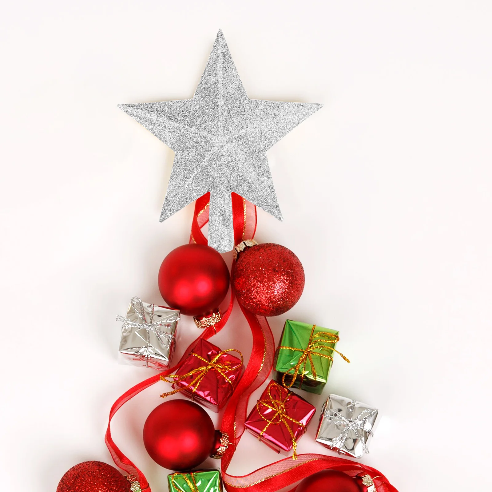 

1pc Tree Topper Star Christmas Decoration Premium Plastic Xmas Ornament Holiday Party Home Decor Vintage Style Festive Tree