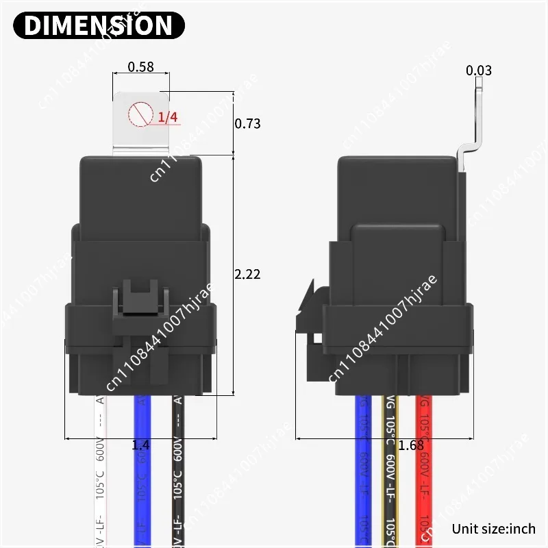 JD1914 Automotive Relay 24V 40A DC 5 Pin SPDT with 12AWG 16AWG Harness Bosc Type Relay Socket Kit Waterproof