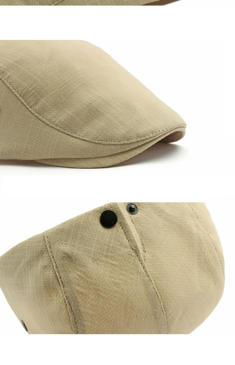 HT5116 Baskenmützen Frühling Sommer Kappen für Herren Damen Unisex Künstlerhut Atmungsaktive Leinen-Flachmütze Verstellbare Baskenmütze – Detail 5