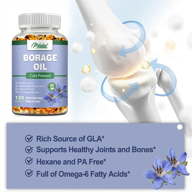 Borage Oil - Brightens Skin Tone, Supports Bone and Joint Health, Promotes Hair Growth