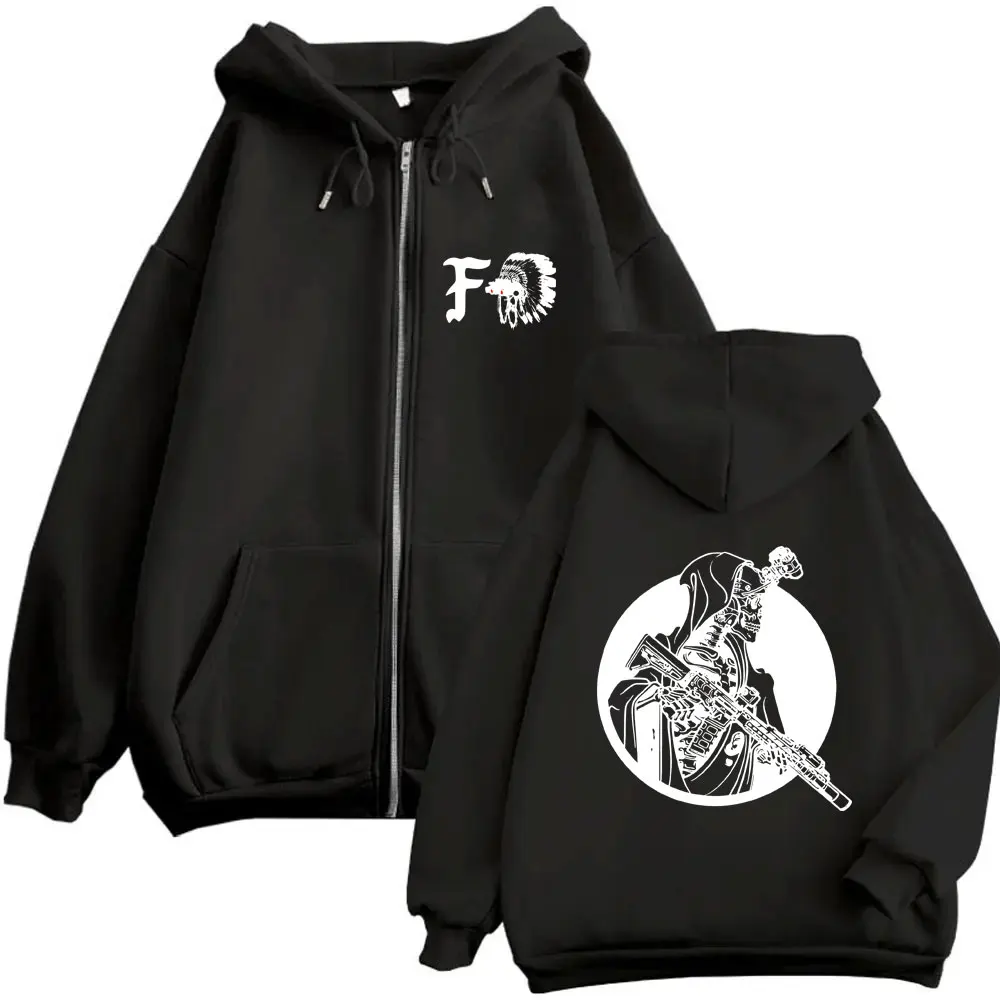 

Forward Observations Group Skeleton Zipper Hoodie Men Women Casual Oversized Unisex Fashion Vintage Oversized Zip Up Jacket Coat