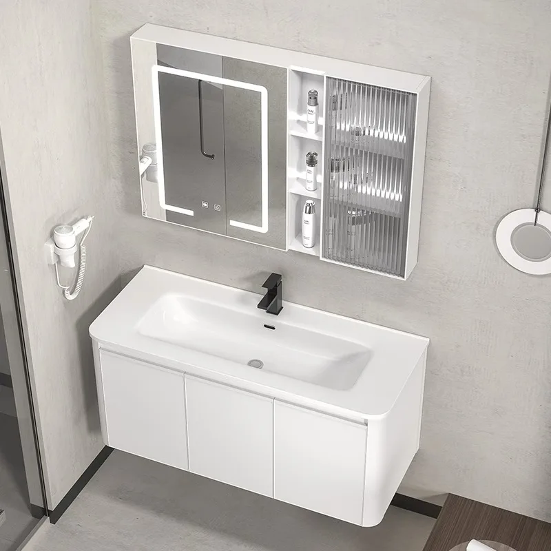 

High Quality Control Wall Hanging Space-saving 80cm LED Light Smart Bathroom Mirror Cabinet