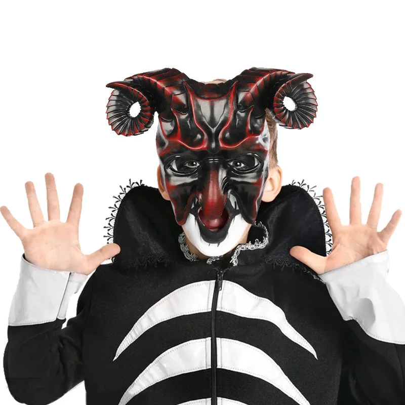 

Halloween Horror 3D Mask Bull Horn Mask Cosplay Costume Party Decorations Carnival Props