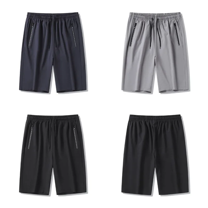 

Men's Athletic Gym with Pockets Quick Dry Activewear Workout Running Shorts for Men's Loose Knee Length Beach Shorts Summer