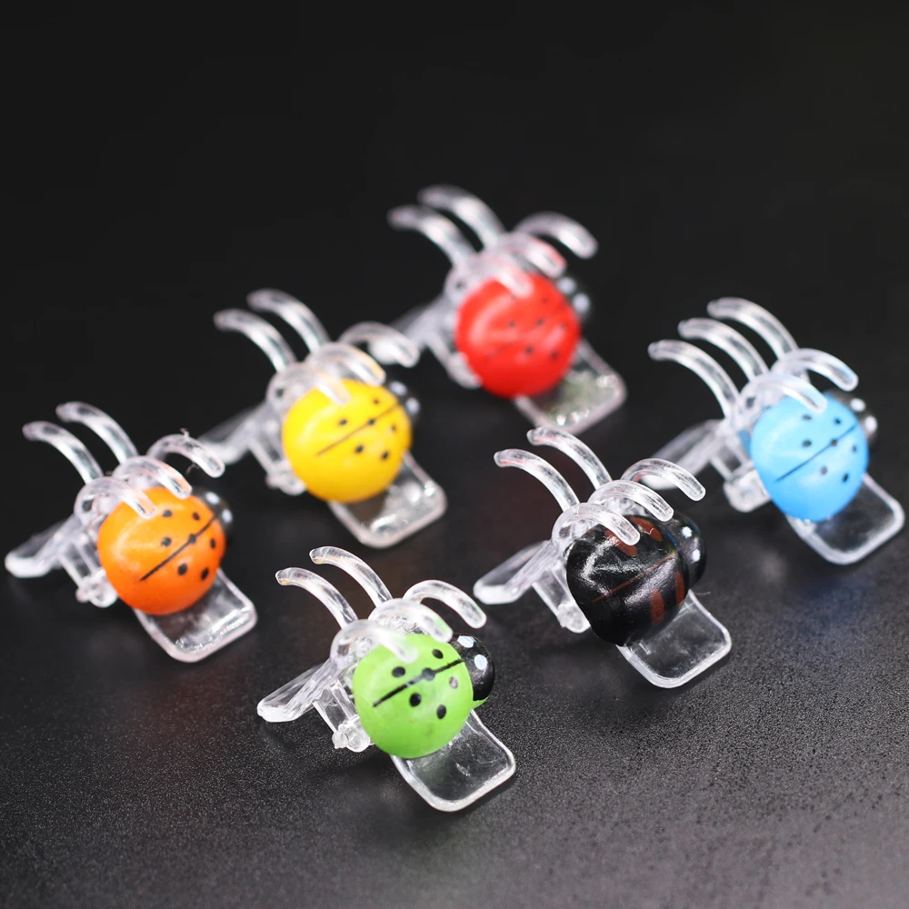 12PCS 6 Colors 5-Claw Ladybug Orchid Clips Garden Plant Support Clamp Climbing Flowers Vine Fixer Ladybird Bonsai  Decoration To