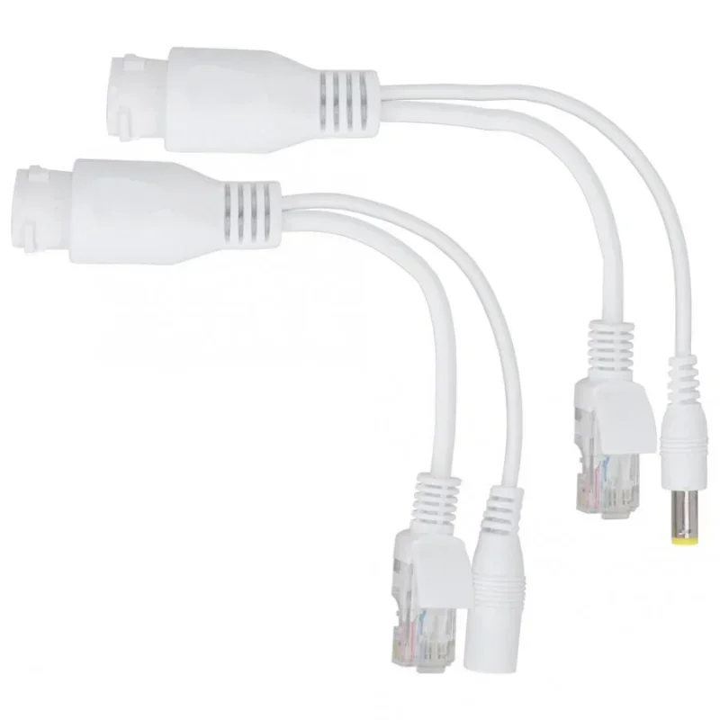 Conectores de ordenador dc jack 12V, alimentación sobre Ethernet, adaptador POE pasivo, Cable divisor, inyector, cable de ordenador impermeable