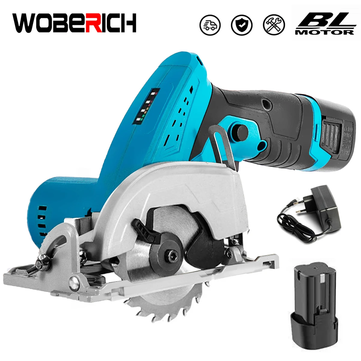 16.8V Brushless Electric Circular Saw 3inch 75mm Cordless Electric Saw Wood Cuttiing Machine Handheld Woodworking Saw