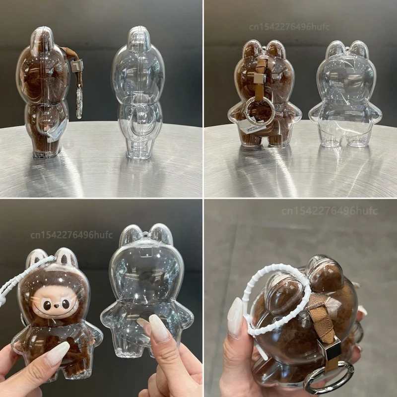 NIEUWE Transparante Beschermhoes Voor LABUBU 4-PIN VOOR LIEFDE Serie Vinyl Pluche Pop Stofkap Opbergdoos Voor LABUBU accessoires