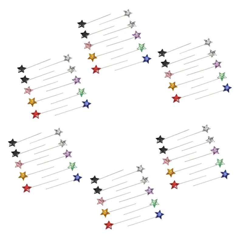 60Pcs Blingbling Headscarf Pin Women Hijab Pins Mixed Color Safety Pins Star Hijab Pins Star Clip Hijab Pins NEW