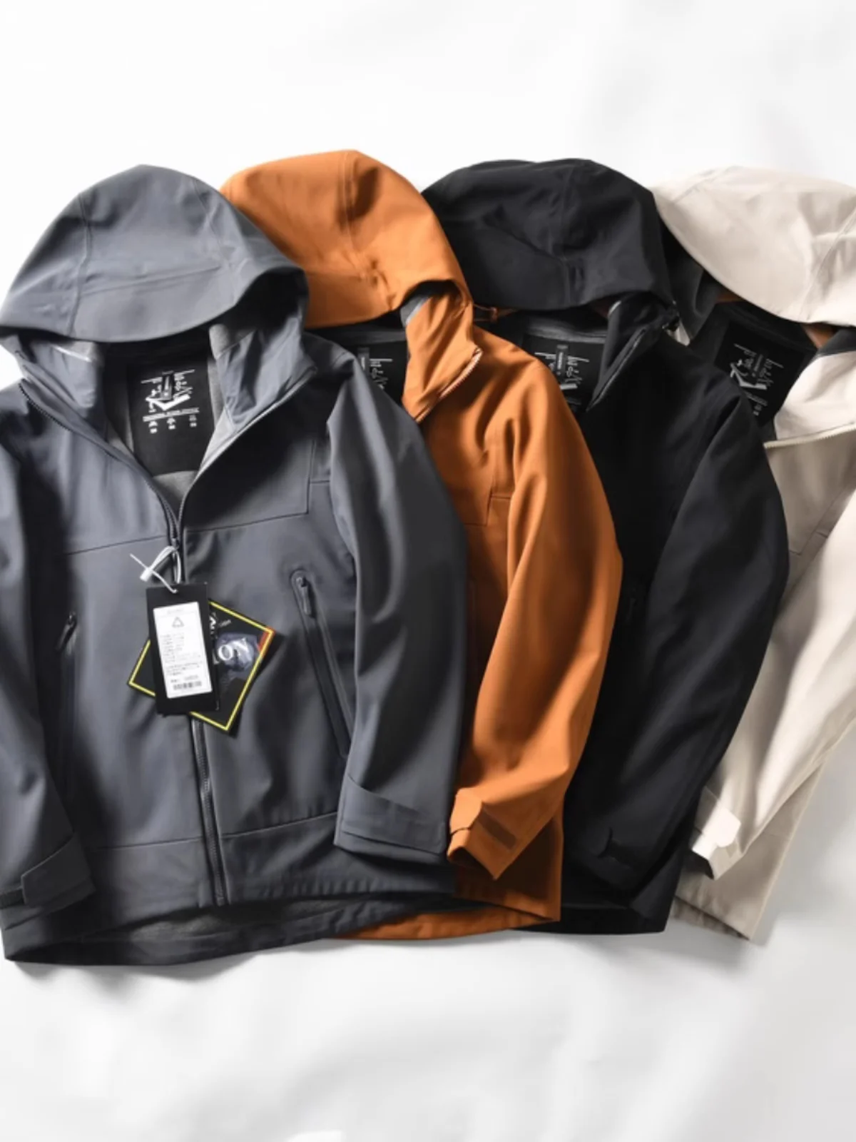 

Soft ell King High-End Full-Body Glued Waterproof Windproof Fce-Lined Warm Spring Autumn Hooded Men's Jaet Coat