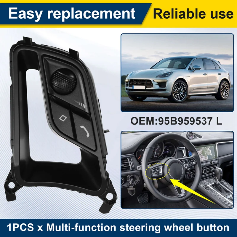 

Car Steering Wheel Switch Audio Control Switch for Porsche Macan 95B 2014-2021