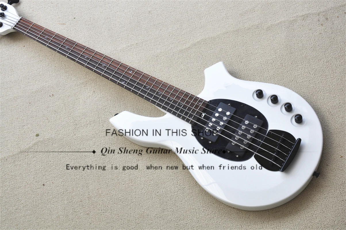 5 String Electric Bass Guitar, For Bass, Maple Neck Through Ash Body, Maple Fingerboard, Small Mini Switch, Active Battery