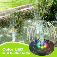 New Solar Fountain Pump Round Floating Fountain Pumps with Led Light Outdoor Pools Fountains Lamp Landscape Fountain Lights