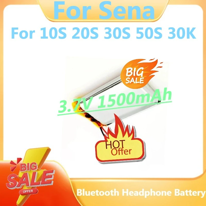 

Bluetooth Headphone Battery for Sena 10S 20S 30S 50S 30K Digital Battery 3.7V 1500mAh
