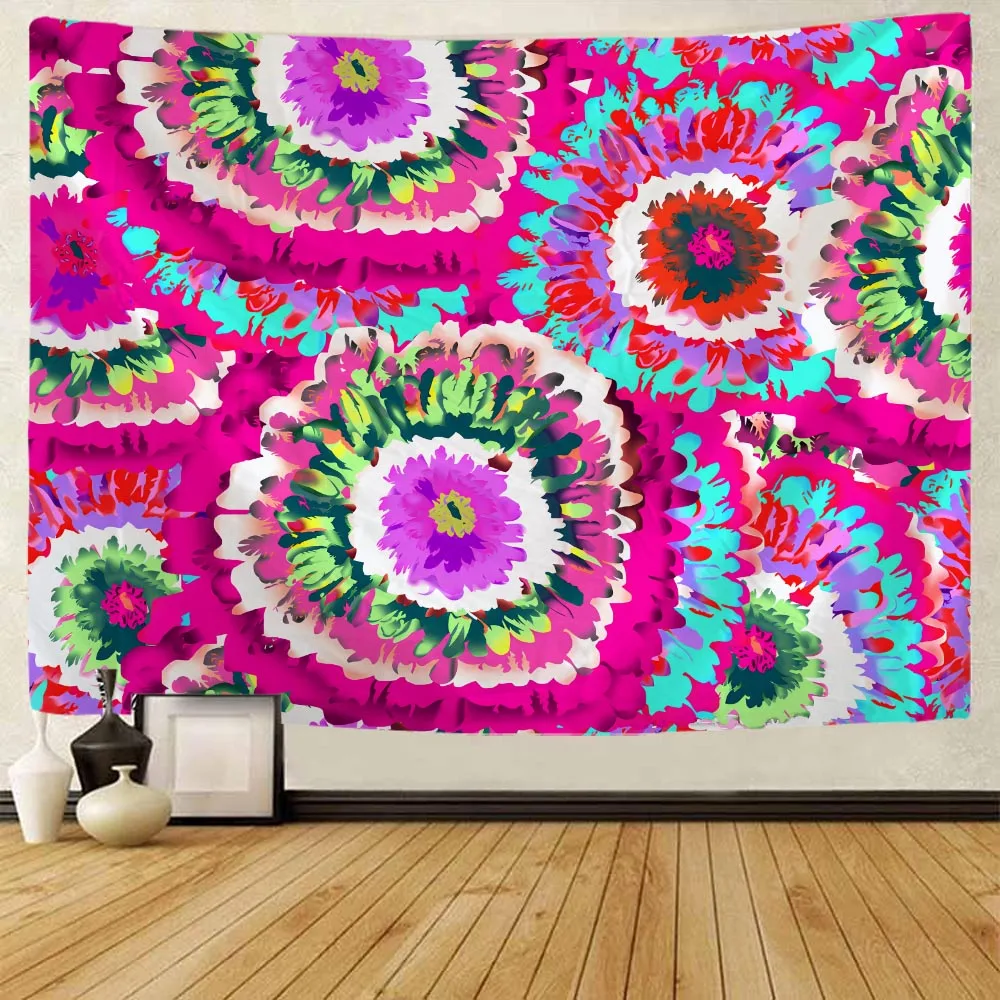 

Bedroom wall mandala tapestry, home color background poster, aesthetic bohemian art wall decoration, beach towel, bed sheet