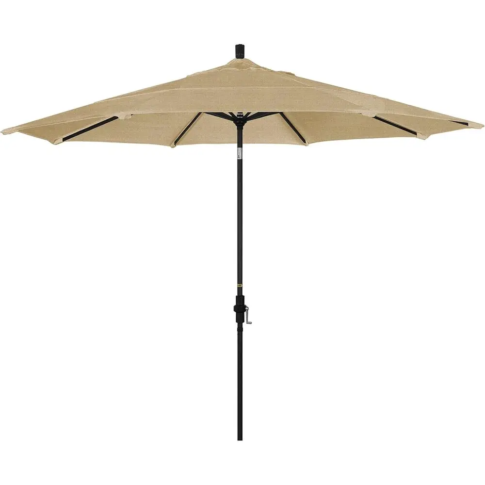 

California 11' Bronze Crank and Tilt Market Umbrella with Collar