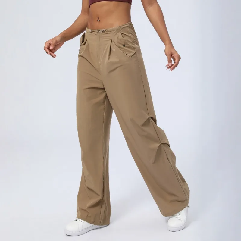 

Yoga Wear High-waisted Quick-drying Sports Pants Women's Girdle Pants American Loose Straight Pants Casual Cargo Leggins Women