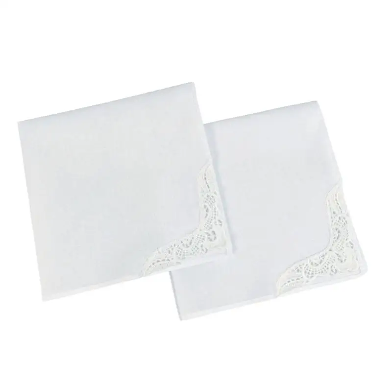 

39BB 2 шт. легкий кружевной носовой платок модные хлопковые женские носовые платки для женщин