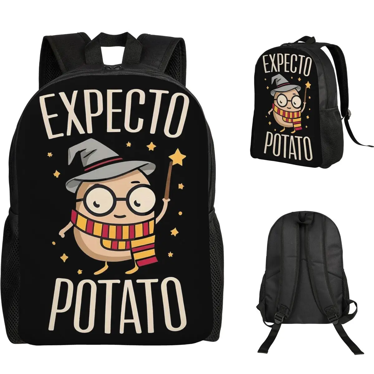 

Expecto Potato - Wizard Funny Student Backpack School Bag Hiking Travel Daypack for Boys Girls Fashion Bookbag Shoulder Bags