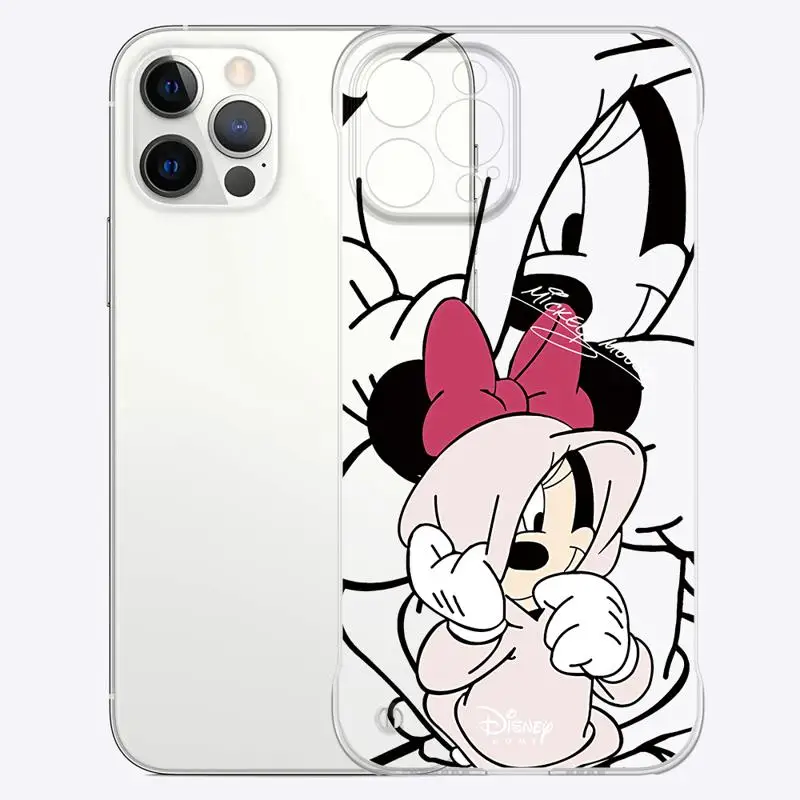 Disney Fashion Mickey Minnie phone case for Apple iphone 16 15 pro max cases 11 16plus 12 14 13 borderless cooling clear fundas