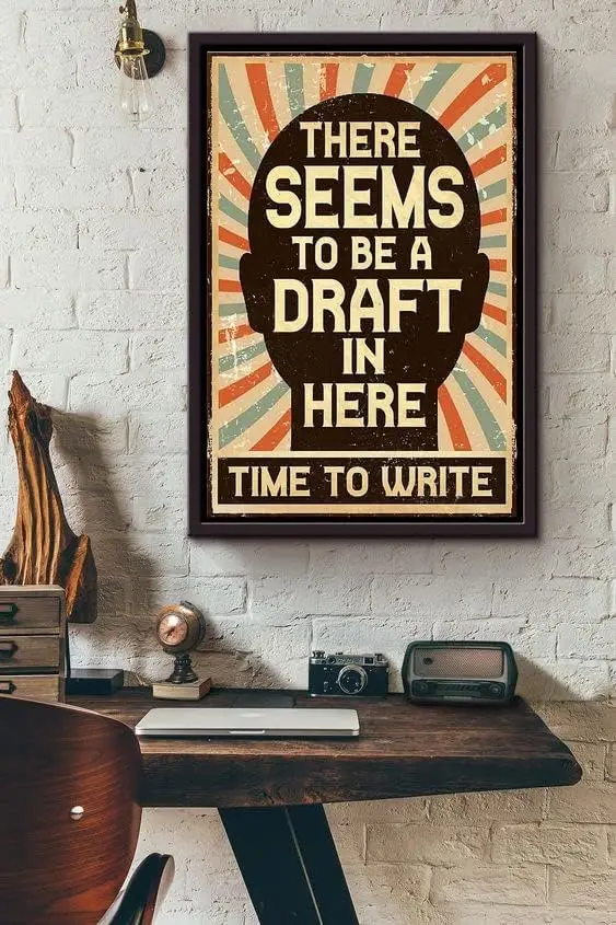 Funny Metal Signs There Seems To Be A Draft In Here Time To Write Retro Metal Tin Sign Vintage Aluminum Sign for Home Coffe sign