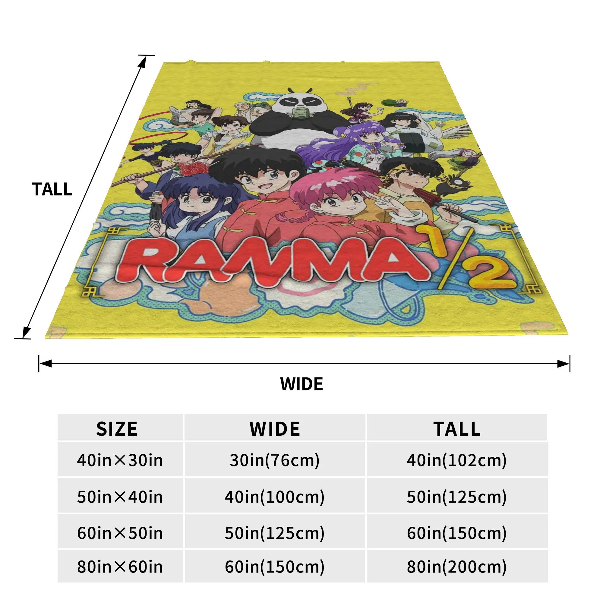 P-chan Ryoga Lost Pig Ranma 1⁄2 Adventure Comedy Blankets Flannel Sofa Throw Blanket for Bedroom Office Throws Bedspread Quilt
