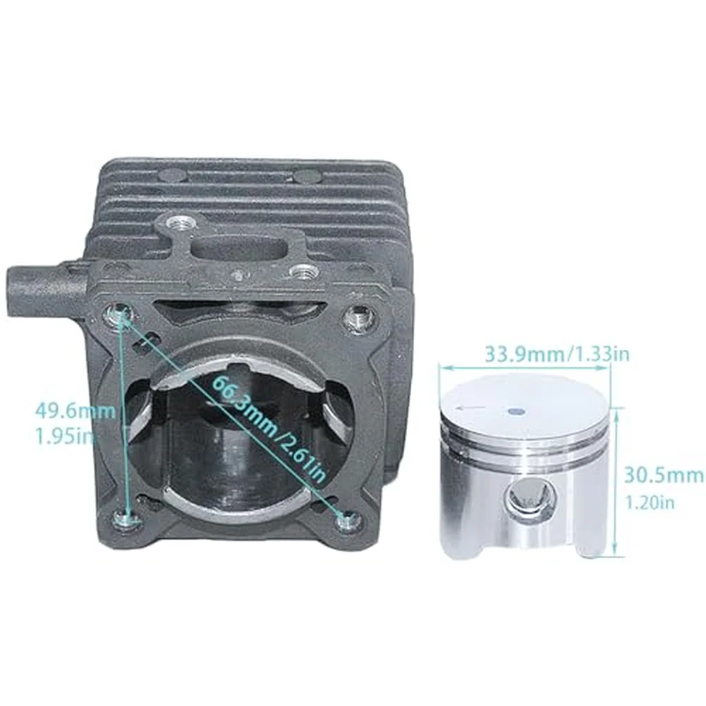 34mm Cylinder For Piston Muffler Kit For Trimmers - Easy Install Engine Cylinder Assembly  Engine -Pit Garden Supplies