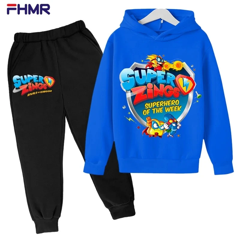 Super zings 3-14Y Bambini Ragazzi Felpe con cappuccio + Pantaloni Set Nuovo Autunno Baby Top Abbigliamento Bambino Casual Felpa Vestito