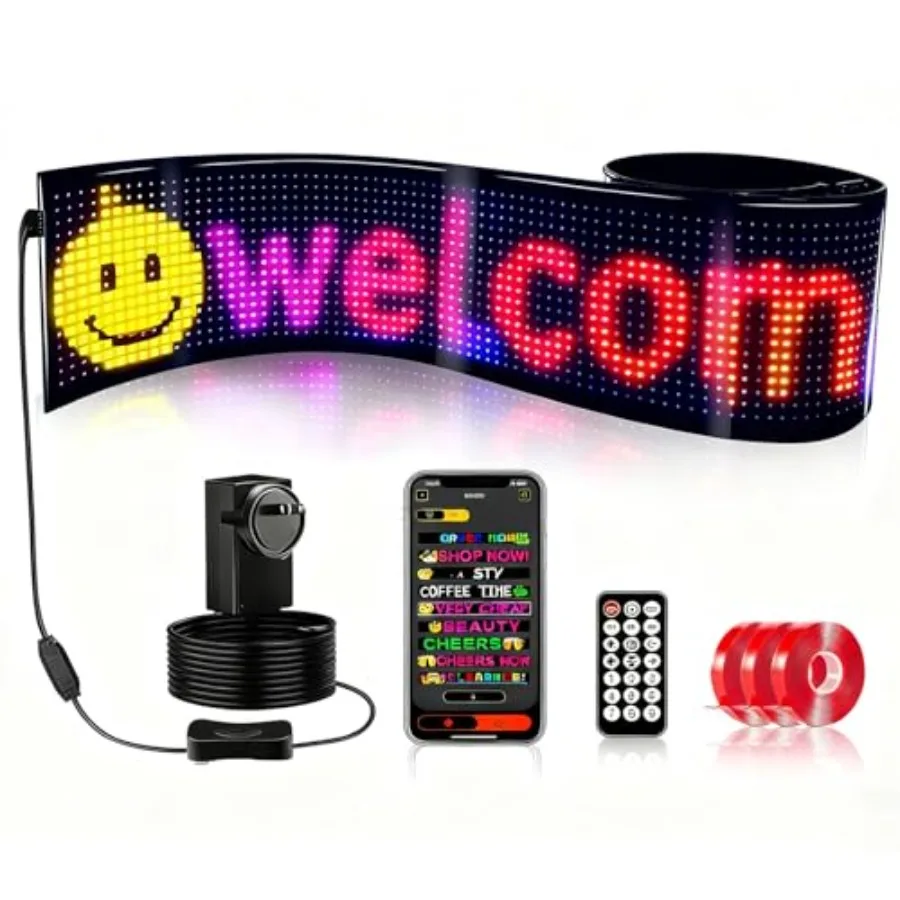 

Программируемые светодиодные табло с бегущей строкой: яркая рекламная подсветка, гибкая LED-вывеска для магазина, бара, автомобиля с управлением через приложение