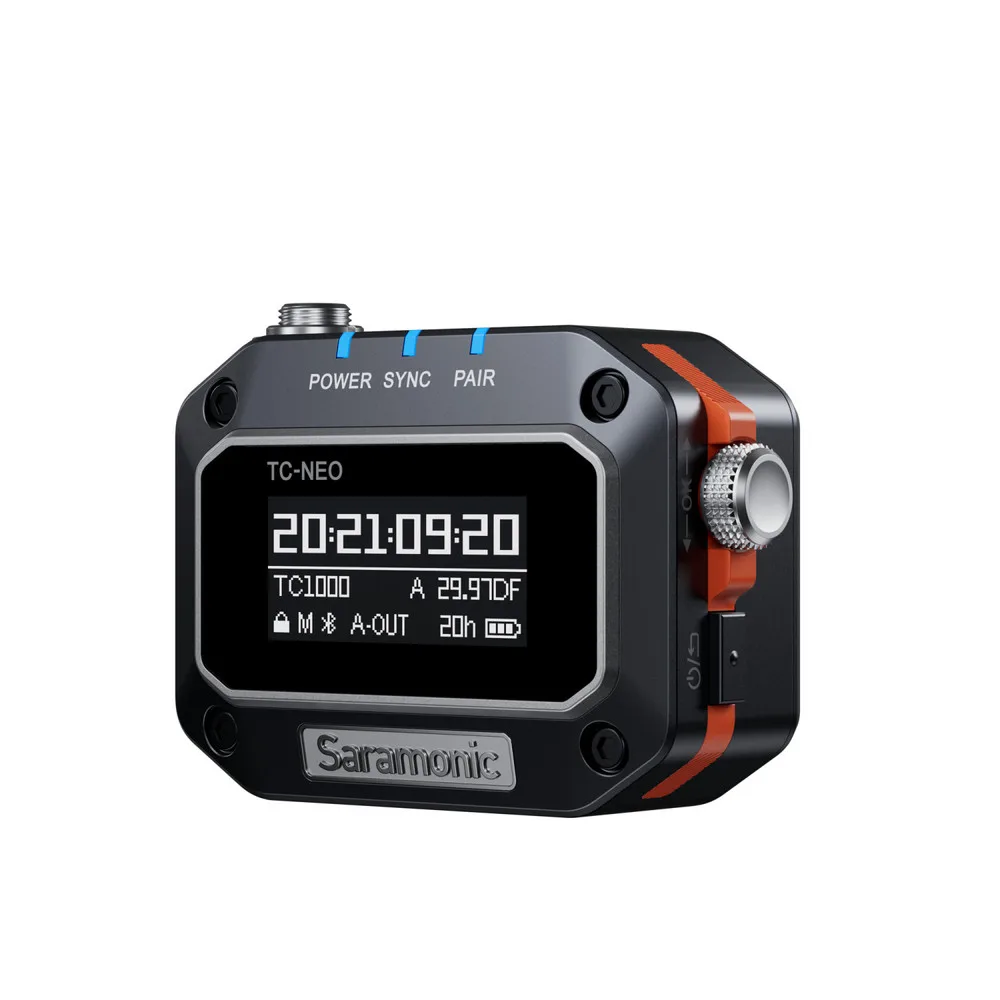 

Генератор временного кода Saramonic TC-NEO с выходом TRS 3,5 мм Bluetooth 5,0, беспроводная синхронизация 2,4 ГГц для производства аудио и видео