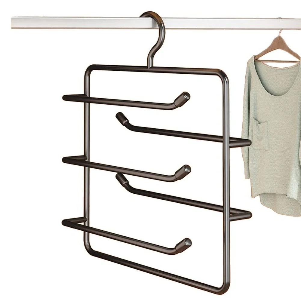 Carbon Steel Foldable Clothes Hanger for Pants - Non-Slip and For multi Level Hanging for Wardrobe Optimization
