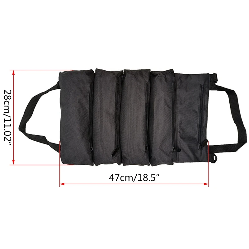 Bolsa herramientas trabajo ipiip con cremalleras y asa, bolsas enrollables multiusos para herramientas para taller para
