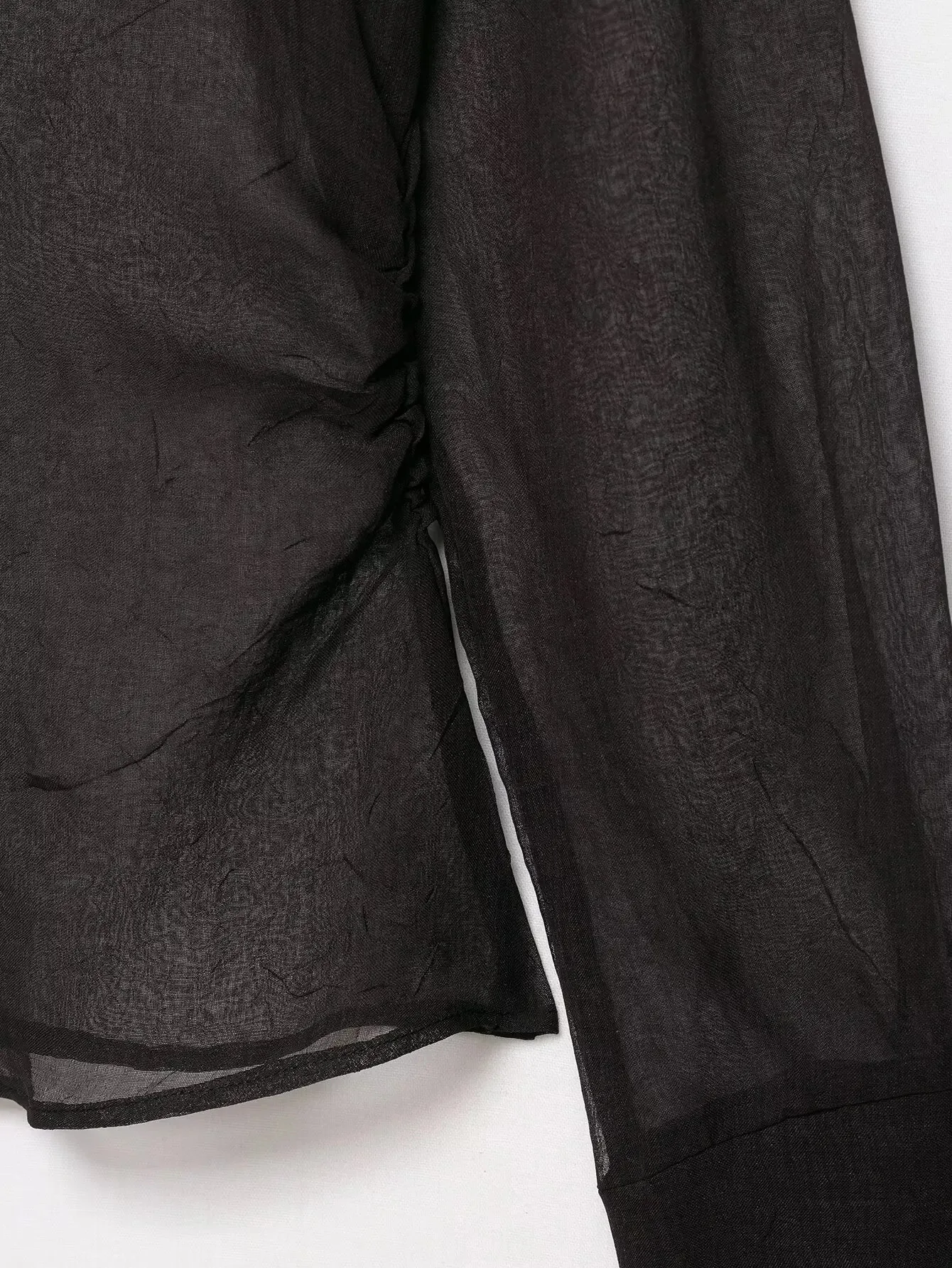 HH femmes automne mode nœud décoratif translucide chemise femme élégante Sexy simple boutonnage mince à manches longues chemise décontractée