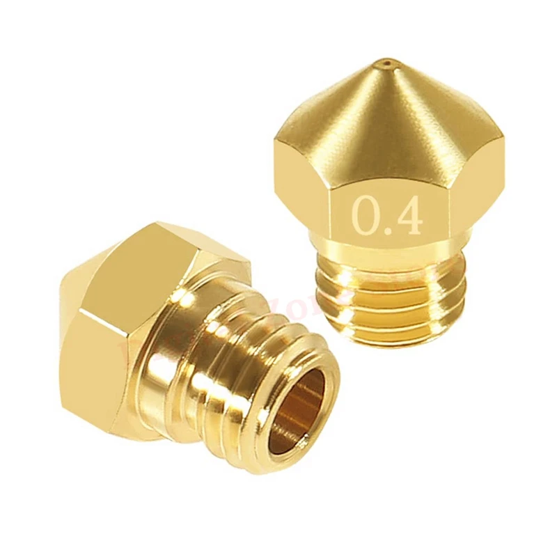 3D Printer MK10 Nozzles, 10Pcs MK10 Brass Extruder Head Hotend Nozzle 0.4mm for 1.75mm Filament for Creality CR10 Ender 3 5