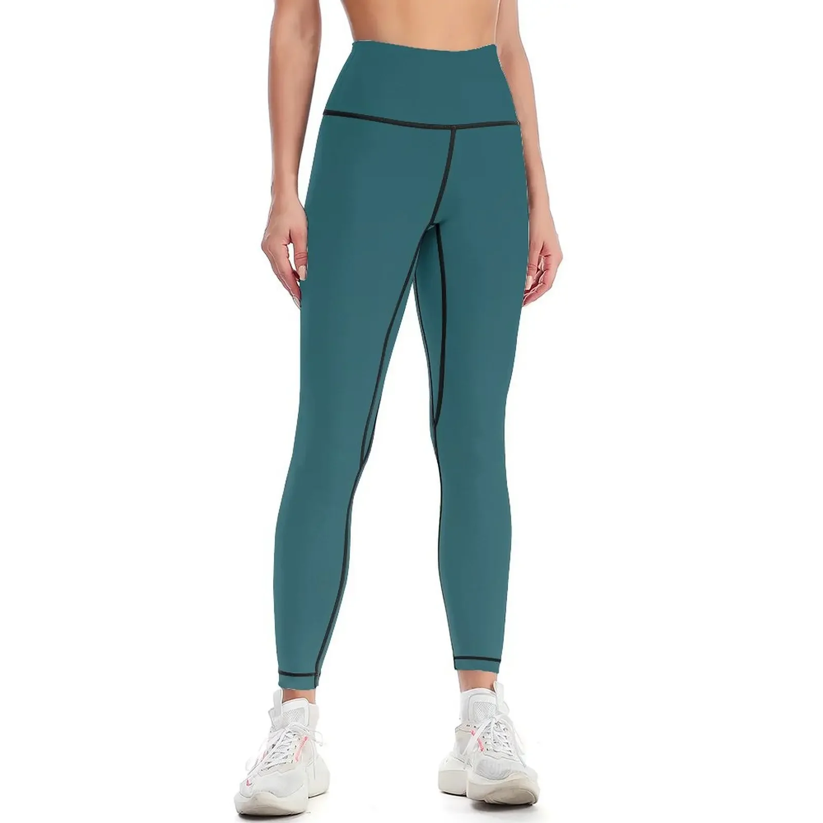

Dark Turquoise Solid Color Leggings Women's tights sport legging Clothing fitness sporty woman push up Womens Leggings