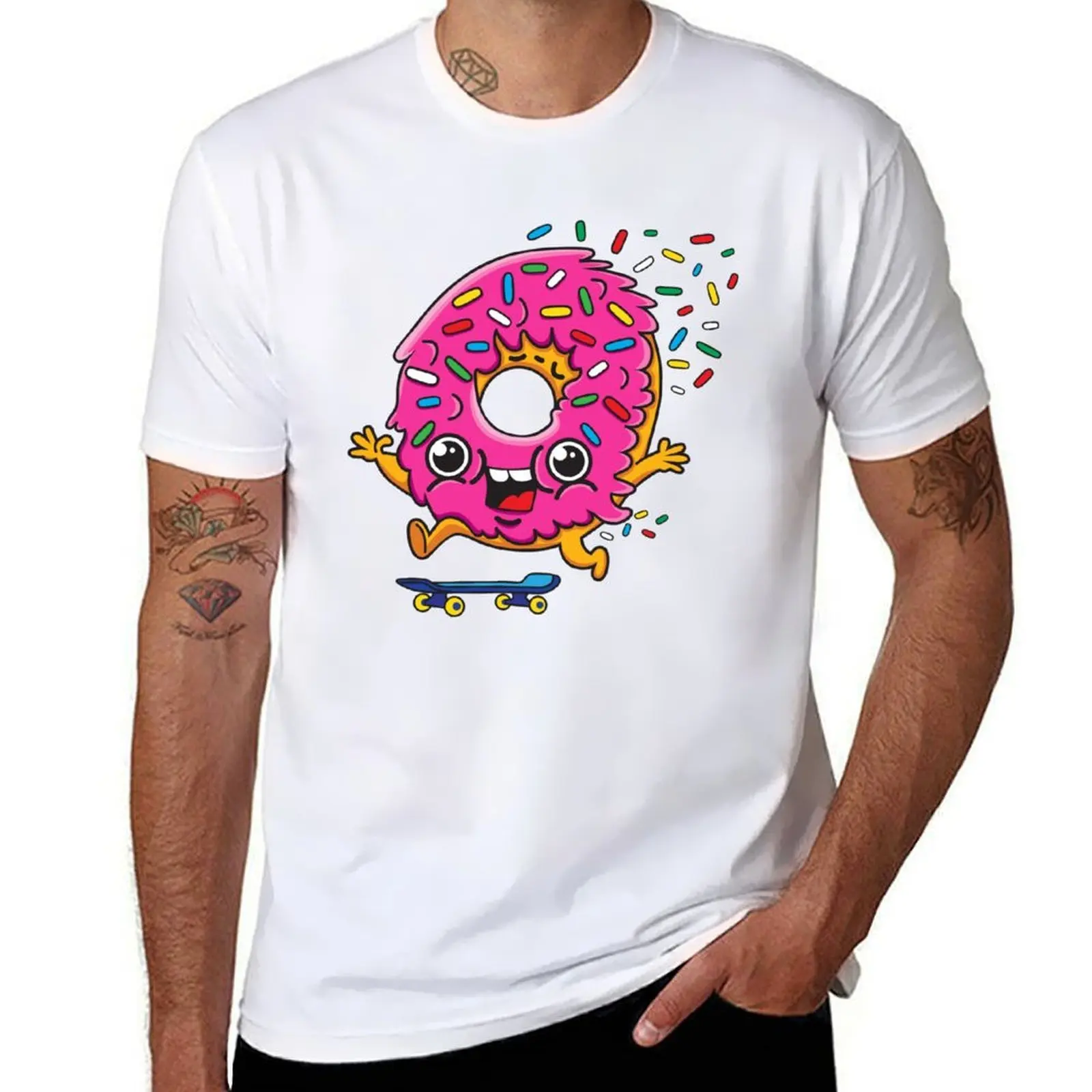 

Футболка Skater Donut, футболка с аниме, мужские футболки для мужчин, мужская простая футболка