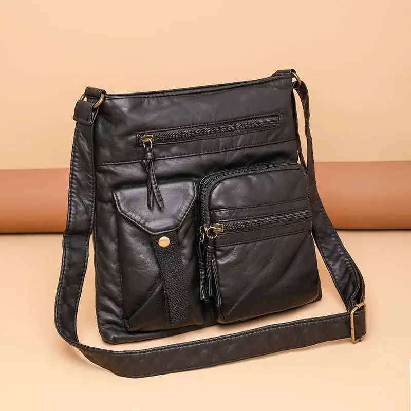 New Style Fallow Shoulder Bag Ms. All-match Satchel Soft Leather Large Capacity Handbag Mommy Bag