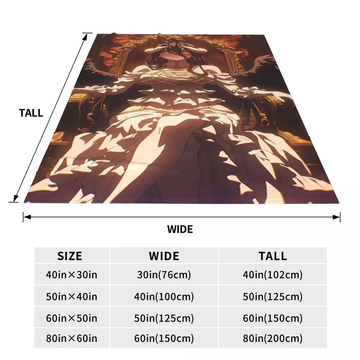 Adventure Anime Albedo Overlord Blanket Flannel Sofa Throw Blanket Lightweight for Home Bedroom Office Throws Bedspread Quilt