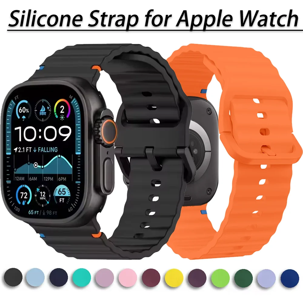 Silikonowy pasek do Apple Watch 10 9 8 7 6 5 4 SE Ultra 2 Bransoletka iWatch 49mm 46mm 42mm 45mm 41mm 44mm 40mm