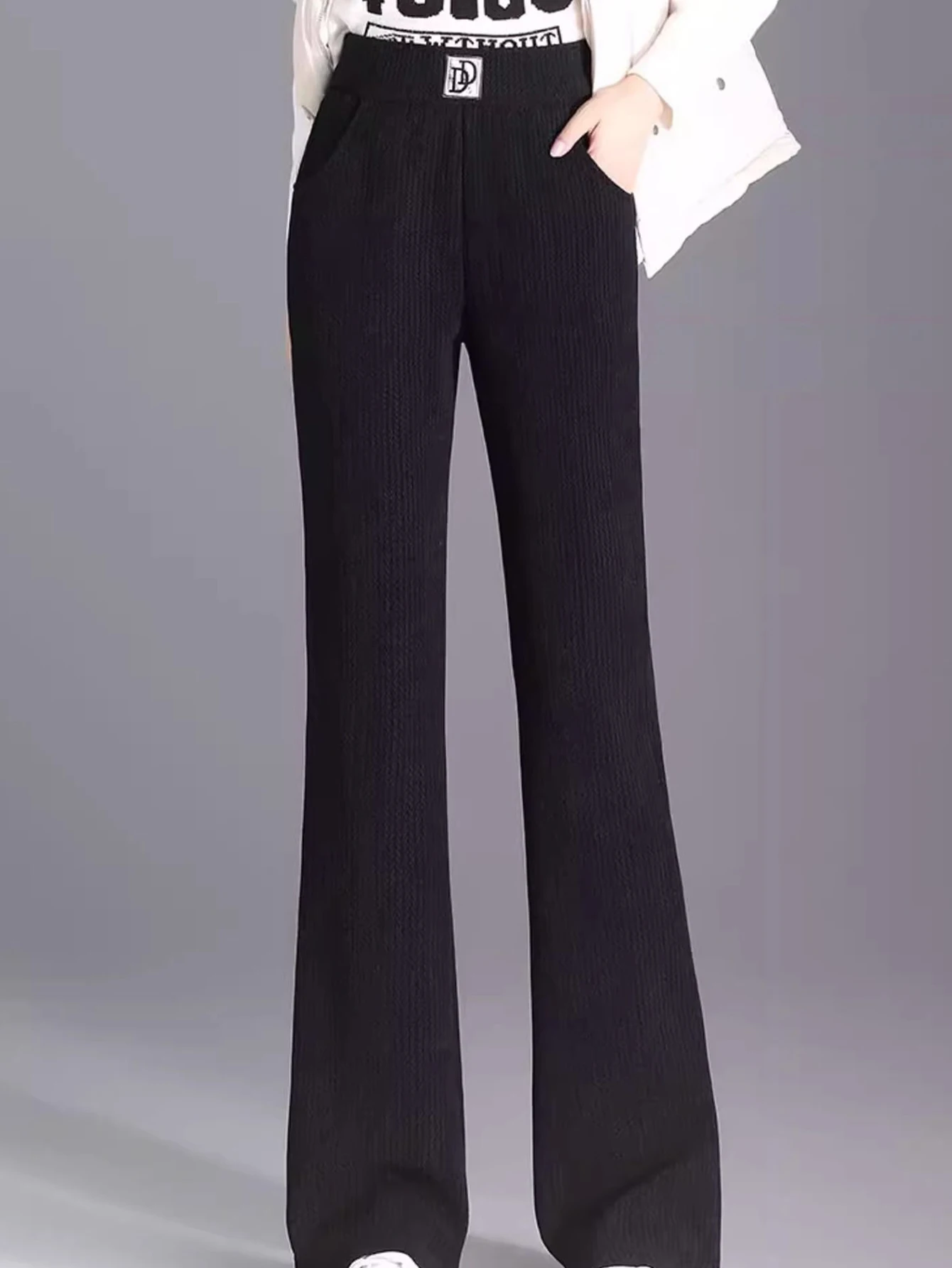 レディースベルベットベルボトムパンツ、ブーツカット、秋冬用暖かい厚手パンツ、人気でおしゃれなラムベルベットパンツ