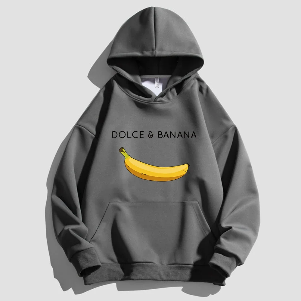 Dolce Banana Hoodie for Mens Cotton Print Luxury Hoodies Women Vintage Sweatshirt Pullover Fashion Clothing Streetwear Hoodie