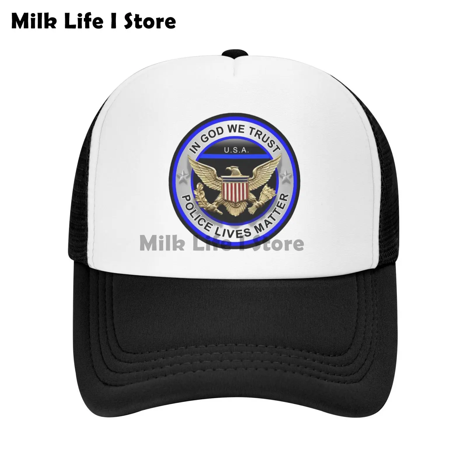 In God We Trust Support Our Police Department Baseball Cap Fashion Usa Eagle Men Hat Summer Adjustable Snapback Hats Bone