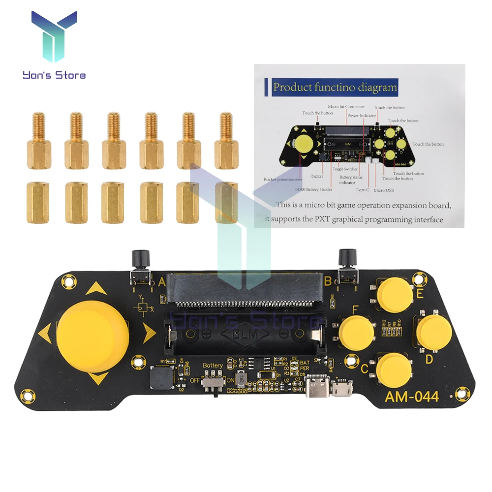 1Pcs Microbit Expansion Board Programmable Remote Control Game Joystick Microbit Handle DIY Electronic Kit for Smart Robot Car