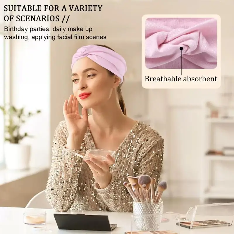 Solid Color Knotted Sports Headband Soft Elastic Non Slip Headband Turban Hair Accessories For Yoga Sports Workout Headwear