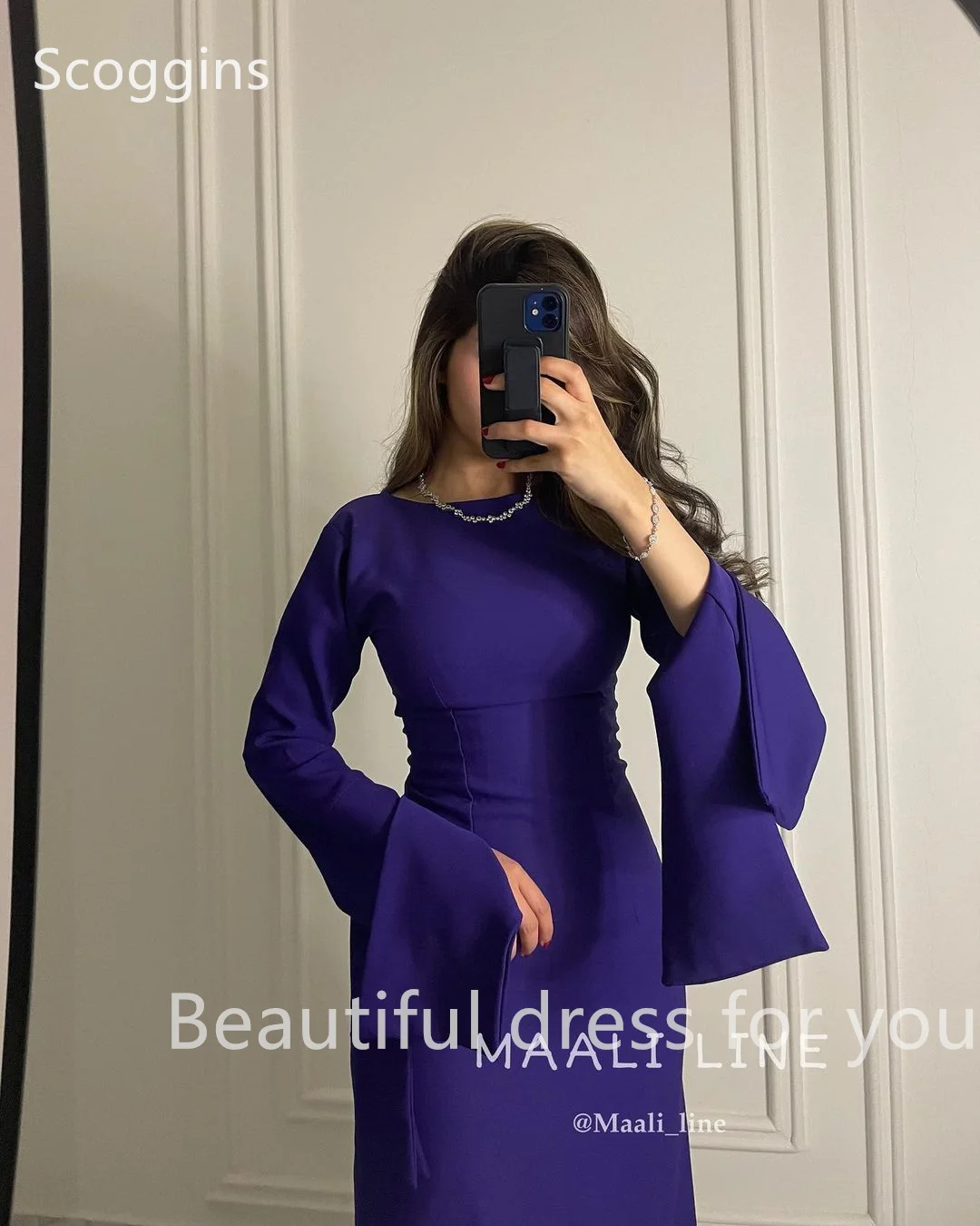 Scoggins فساتين سهرة Prom Dresses for Women Simple Formal Occasion Dresses 2024 Mermaid O-Neck Long Evening Party Dresses