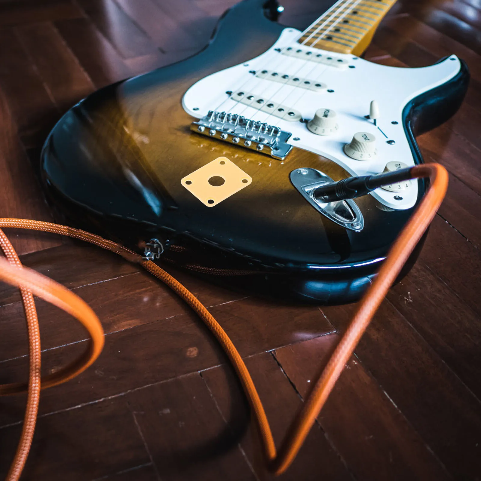 

1pcs Electric Guitar Input Jack Plate Plastic Replacement For Output Jack Bass Socket Cover Durable Protection Minimalist