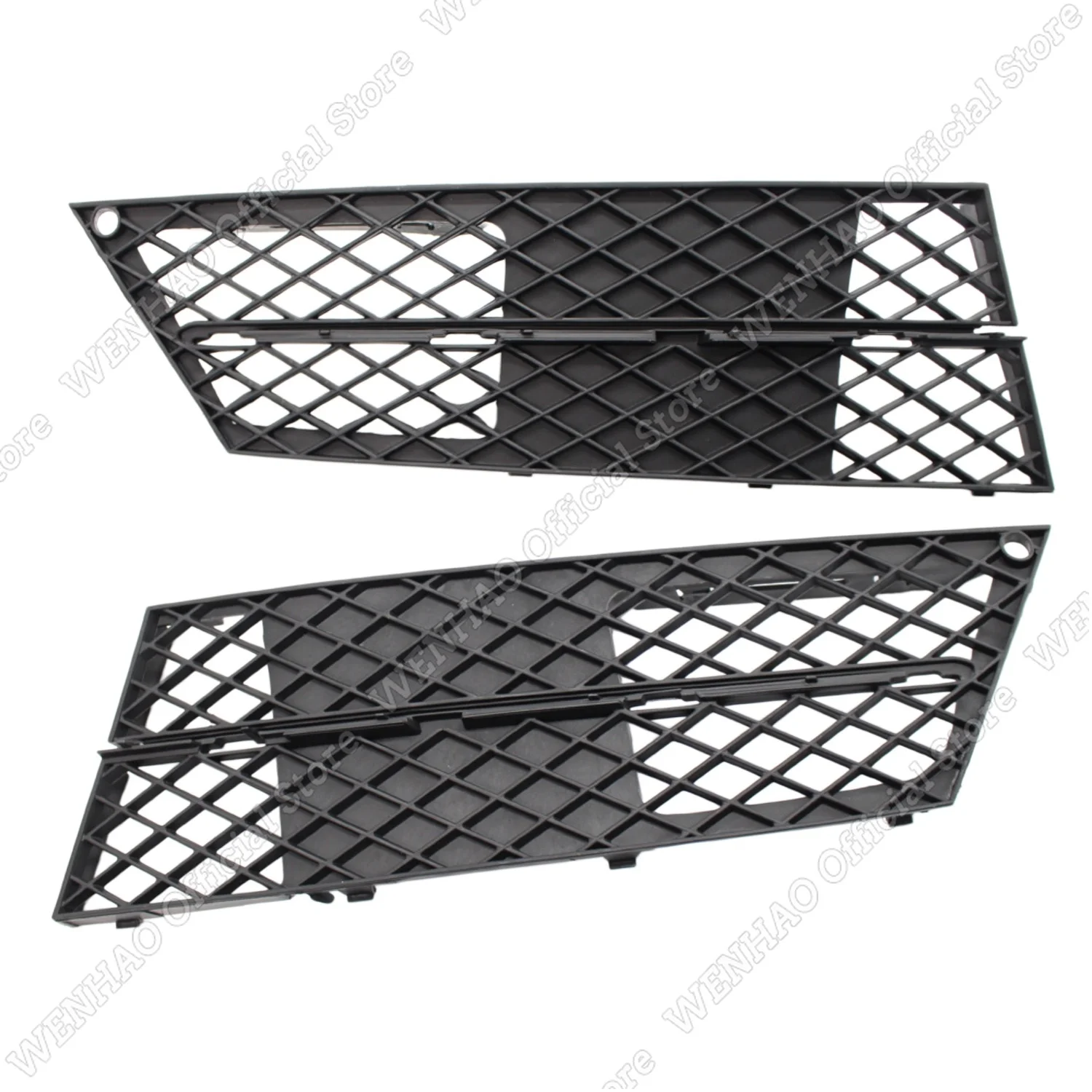 3Pcs High Quality Matte Black Front Bumper Grille Fog Light Frame Cover For BMW  5 Series E60 2009-2010 Grilles Tuning BodyKits view 4