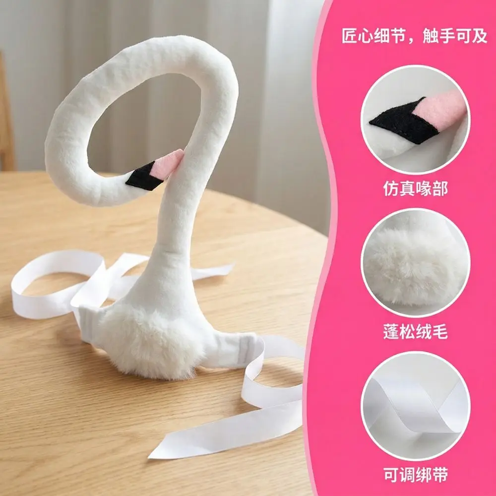 Plush Plush Swan Costume Detachable Swan Shaped Swan Costume Prop Soft Padded Structure Adjustable Ribbon Straps