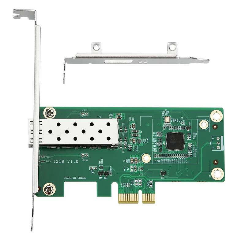 For Intel Network Card PCI Express x1 to SFP Fiber NIC 1000Mbps Gigabit Ethernet Lan Card for Intel I210 Chip for Server Desktop