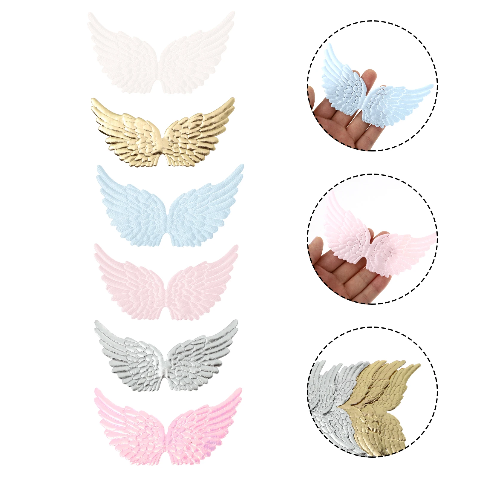 

18pcs Angel Wing Accessories Diy Ornament Cloth Material For Party Christmas Decor Wing Shape Adornment Bag Decoration Craft